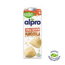 Carica l'immagine nel visualizzatore di Gallery, ALPRO SENZA ZUCCHERI, Bevanda alla MANDORLA, 100% vegetale con vitamine B2, B12, D2, E (8 confezioni x 1 Litro)