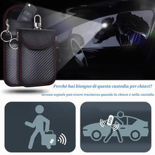 Carica l'immagine nel visualizzatore di Gallery, 2 Pezzi Portachiavi Auto Antifurto per Auto Protezione, Sacchetti Schermati per Chiavi Auto con blocco RF1D, Custodia Pr
