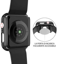 Carica l&#39;immagine nel visualizzatore di Gallery, Misxi [2 Pezzi] Nero Cover Con Vetro Temperato per Apple Watch SE3/SE2/SE/Serie 6/Serie 5/Serie 4 44mm, Custodia Rigida Protezione Totale Ultra Sottile HD Clear Pellicola Protettiva Per iWatch