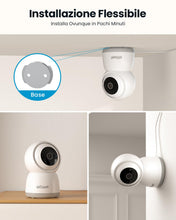 Carica l'immagine nel visualizzatore di Gallery, ieGeek 2K Telecamera WiFi Interno Supporta 2,4/5GHz, 3MP Videocamera Sorveglianza Esterno con Tracciamento Automatico e Rotazione a 360°, Visione Notturna, Audio Bidirezionale,Funziona con Alexa, SC1