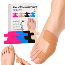 Carica l'immagine nel visualizzatore di Gallery, 30 PCS Hallux Valgus Tape Set - 4 Colori (Rosso Blu Nero Nudo) Nastro Kinesiologico Pre-tagliato per Correttore Alluce V
