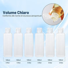 Carica l'immagine nel visualizzatore di Gallery, Diboniur Kit Viaggio Liquidi 100 ml, Set 10 Pezzi con Beauty Case