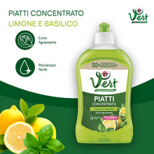 Carica l'immagine nel visualizzatore di Gallery, Vert di Chanteclair - Ecodetergente Piatti, Limone e Basilico - Ipoallergenico, Metal tested,100% Attivi di Origine Vege