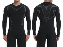Carica l&#39;immagine nel visualizzatore di Gallery, Smatstyle Maglietta Compressione Uomo Traspirante da Asciugatura Rapida Maglia Termica Manica Lunga per Allenamento Palestra Corsa (IT, Testo, L, Regular, Regular, Nero)