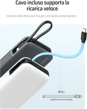 Carica l'immagine nel visualizzatore di Gallery, CUKTECH 45W 20000mAh Power Bank con Cavi Integrati, Ricarica Rapida Batteria Esterna con 2 Porte, Display Digitale, USB C Caricatore Portatile Caricabatterie per MacBook Air, Galaxy S23, iPhone 15 Pro