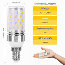Carica l'immagine nel visualizzatore di Gallery, Lampadina Led E14 Luce Calda Lampadine E14 9W Bianca Calda 3000K, Attacco Edison E14 LED Bianco Caldo, Equivalenti a 80W