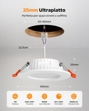 Carica l'immagine nel visualizzatore di Gallery, Faretti da Incasso per Cartongesso Dimmerabile 4W 4000K, Set di 12