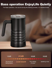 Carica l'immagine nel visualizzatore di Gallery, Montalatte Elettrico, 4 in 1 Montalatte Automatico Cappuccino, 580ML Montalatte in Acciaio per Schiuma di Latte Calda e Fredda, Cioccolata Calda, Cappuccino, Facile da Pulire (Nero)