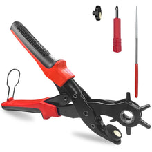 Carica l'immagine nel visualizzatore di Gallery, Newaner 2-4.5 mm pinza fustellatrice con 6 fori Intercambiabili rotondo, buchi cintura affilata girevole con leva, per p