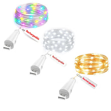 Carica l'immagine nel visualizzatore di Gallery, Luci Decorative LED USB Ricaricabili, 2m 20 LED Fairy String Lights, a Batteria per Barattoli, Matrimonio, Centrotavola 
