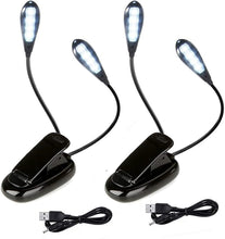 Carica l'immagine nel visualizzatore di Gallery, Lampada da Lettura Doppia Testa,8LED Luce da Lettura,Luce leggio con luminosità a 2 Livelli,Portatile Lampada Luce Libro