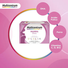 Carica l'immagine nel visualizzatore di Gallery, Multicentrum Mamma DHA, Integratore Alimentare Multivitaminico e Multiminerale, fonte di vitamine che forniscono numerosi benefici per le Donne in gravidanza, 30 Compresse + 30 capsule molli