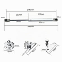 Carica l'immagine nel visualizzatore di Gallery, EVOTRADE Kit Ricambio Universale Pistoni a Gas 100N con Piastre di Montaggio e Viti, Lunghezza 265mm, Molle a Gas per An