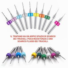 Carica l'immagine nel visualizzatore di Gallery, Kit Mini Trapano a Mano 20 pezzi Punte da PCB Micro,Mini Trapano 0,1mm a 1,0mm e 1,1mm a 2,0mm Punte Elicoidale Twist Dr