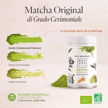 Carica l'immagine nel visualizzatore di Gallery, Matcha tea originale 100% bologico, grado cerimoniale, polvere organica dal giappone, naturale al 100%, tè matcha 80G - 