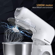 Carica l'immagine nel visualizzatore di Gallery, EXCELVAN 3-in-1 Miscelatore Planetario da 1000W con Ciotola in Acciaio Inossidabile da 4,0 Litri, Frusta, Gancio per Impastare, 5 Velocità, Decorazione a LED