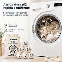 Carica l'immagine nel visualizzatore di Gallery, edihome, Palline per Asciugatrice in Lana 100% Naturale – Set da 6 Palle Asciugatrice che Riducono i Tempi di Asciugatur