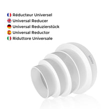 Carica l'immagine nel visualizzatore di Gallery, Raccordo riduttore universale Ø 80-150 mm, regolabile per tubo nei sistemi di ventilazione; scarico dell'aria condiziona