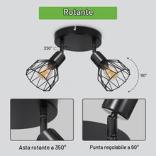 Carica l'immagine nel visualizzatore di Gallery, Kimjo Faretti LED Soffitto con 2 Luci, Moderno E14 Plafoniere da Soffitto Rotondo