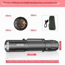 Carica l'immagine nel visualizzatore di Gallery, Terapia a infrarossi ricaricabile LED per torcia portatile per dolore articolare e muscolare, 630 &amp; 660 + 850nm + 900nm 
