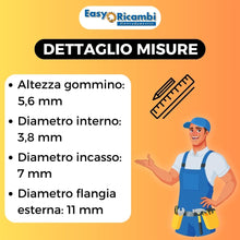 Carica l'immagine nel visualizzatore di Gallery, Easyricambi - Gommino Supporto Porta Sonda Fumi Stufa Pellet (per Capsule da 3,8 a 4 mm) Ricambi ed Accessori Stufa a Pe