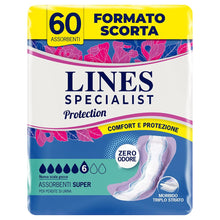 Carica l'immagine nel visualizzatore di Gallery, Lines Specialist Protection Super, Assorbenti per Incontinenza, Cartone da 60 Pezzi