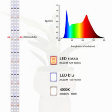 Carica l'immagine nel visualizzatore di Gallery, Luce a LED per Piante 24V 2M 840 LED Spettro Completo Alto PPFD 60W Flessibile Tagliabile e Autoadesiva Striscia LED per