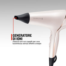 Carica l'immagine nel visualizzatore di Gallery, Remington Asciugacapelli Professionale 2400W - Teconologia OPTIheat per risultati di lunga durata - 3 accessori styling,