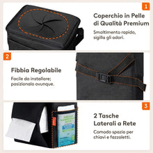 Carica l'immagine nel visualizzatore di Gallery, Lifewit Pattumiera per auto, 7,6 l, impermeabile, a prova di perdite, con coperchio e porta fazzoletti, accessorio per a