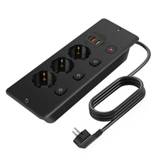 Carica l'immagine nel visualizzatore di Gallery, Ciabatta Elettrica Incassato da Tavolo, Ciabatta Multipresa con 3 Prese, 2 USB A+2 USB C, 3 Interruttori Separati per Ta