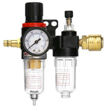 Carica l'immagine nel visualizzatore di Gallery, QWORK® Regolatore Pressione Compressore, 1/4" Separatore Acqua-Olio Filtro con Manometro per Compressore e Utensili Aria