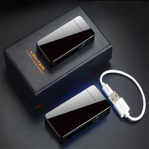 Idee Regalo per Papà, Regali Festa del Papà, Accendino Elettrico, USB Accendino Elettronico Touchscreen Antivento Senza Fiamma Accendino Ricaricabile Accendino, Regali Uomini, Papà, Lui