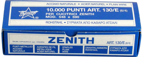 Zenith Punti Metallici Acciaio Naturale Art. 130/E (6/4) 1 Scatolina Da 10.000 Punti