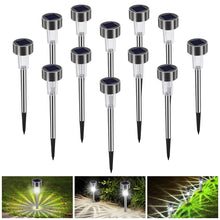Carica l'immagine nel visualizzatore di Gallery, Lampada solare da esterno, giardino, 12 pezzi, lampada da giardino LED a terra, impermeabile, IP65, decorazione per illu