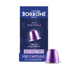 Carica l'immagine nel visualizzatore di Gallery, Caffè Borbone Miscela Mia Napoli - 100 Capsule ALLUMINIO (10 confezioni da 10) - Compatibili con le Macchine ad uso dome