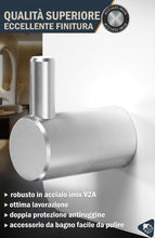 Carica l'immagine nel visualizzatore di Gallery, Menz Portasciugamani senza fori, set da 4 – Porta asciugamani da bagno bianco antiruggine, gancio adesivo in acciaio ino