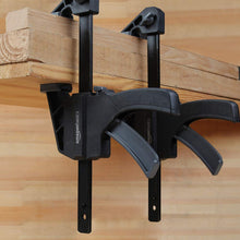 Carica l'immagine nel visualizzatore di Gallery, Amazon Basics Confezione da 6 morsetti a barra: 2 unità da 10.16 cm, 4 unità da 15.24 cm, Nero/ Grigio