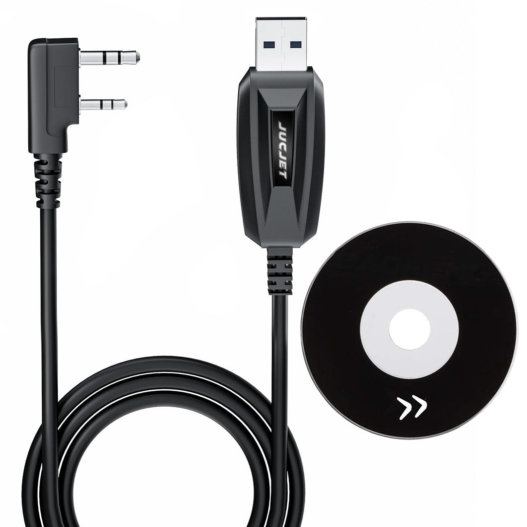 JUCJET Walkie Talkie Cavo di programmazione USB a 2 pin, compatibile con radio Baofeng serie JUCJET UV-5R UV-5RE BF-88E BF-888S Sistema informatico compatibile WinXP / Win7 / Win8 / Win10 (1 pezzo)