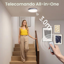 Carica l'immagine nel visualizzatore di Gallery, MERTTURM Ø19.5CM Plafoniera Sensore di Movimento con Telecomando, 10000mAh Plafoniera Ricaricabile, 3 Temperature di Col