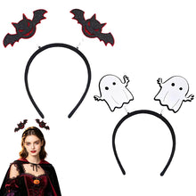 Carica l'immagine nel visualizzatore di Gallery, cerchietti Halloween pipistrello e fantasma, set da 2