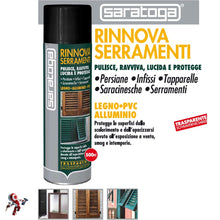 Carica l'immagine nel visualizzatore di Gallery, Saratoga Rinnova Serramenti Spray, Pulisce, Ravviva, Lucida e Protegge Legno, PVC e Alluminio, Formula Trasparente per I