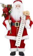 Carica l'immagine nel visualizzatore di Gallery, Uten Babbo Natale in Piedi Figura con Sacchetto Regalo e Orso, 46cm/18 Pollici Babbo Natale Ornamenti Natalizi Decorazione Domestica Bambola di Natale