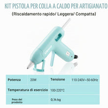 Carica l'immagine nel visualizzatore di Gallery, DEKOPRO 20W Pistola Colla Calda con 60 Colla Stick, Blu