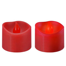 Carica l'immagine nel visualizzatore di Gallery, PChero Set di 12 lumini a LED rossi senza fiamma, a batteria, con timer di 6 ore, per la decorazione della stanza, della