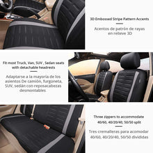 Carica l&#39;immagine nel visualizzatore di Gallery, Set Coprisedili Anteriori e Posteriori Completo di Coprisedili per Auto Universale 5 Posti Copri-Sedile Universali per Guidatore e Passeggero In Tessuto Accessori Interni, Grigio