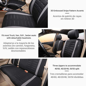Set Coprisedili Anteriori e Posteriori Completo di Coprisedili per Auto Universale 5 Posti Copri-Sedile Universali per Guidatore e Passeggero In Tessuto Accessori Interni, Grigio