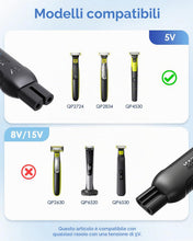Carica l'immagine nel visualizzatore di Gallery, 5V Adattatore convertitore caricabatteria per rasoio di tipo C per OneBlade QP1924/QP2724/QP2834/QP4530/MG Series c, ada