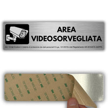 Carica l'immagine nel visualizzatore di Gallery, Targa Videosorveglianza - 5x18 cm - Alluminio - Ripresa Immagini