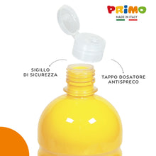 Carica l&#39;immagine nel visualizzatore di Gallery, PRIMO - Tempere Lavabili per Bambini, 6 Colori per Bambini +3 Anni da 1L con Dosatore, Colori a Tempera per Dipingere Carta Stoffa Vetro, Pittura, Cartoleria, Lavoretti Creativi e Materiale Scolastico