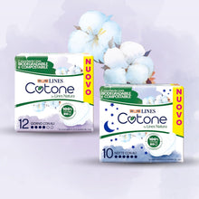 Carica l'immagine nel visualizzatore di Gallery, Assorbenti LINES COTONE by Natura Notte con ali x10 per ciclo mestruale